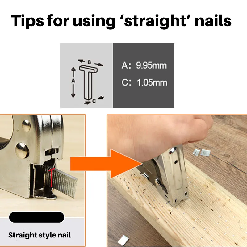 Imagem -05 - Stainless Steel Stapler Nail Gun em Staple Gun Fix Estofos Furniture Tool Wood Frame Grampeador Hand Tool 600 Pcs