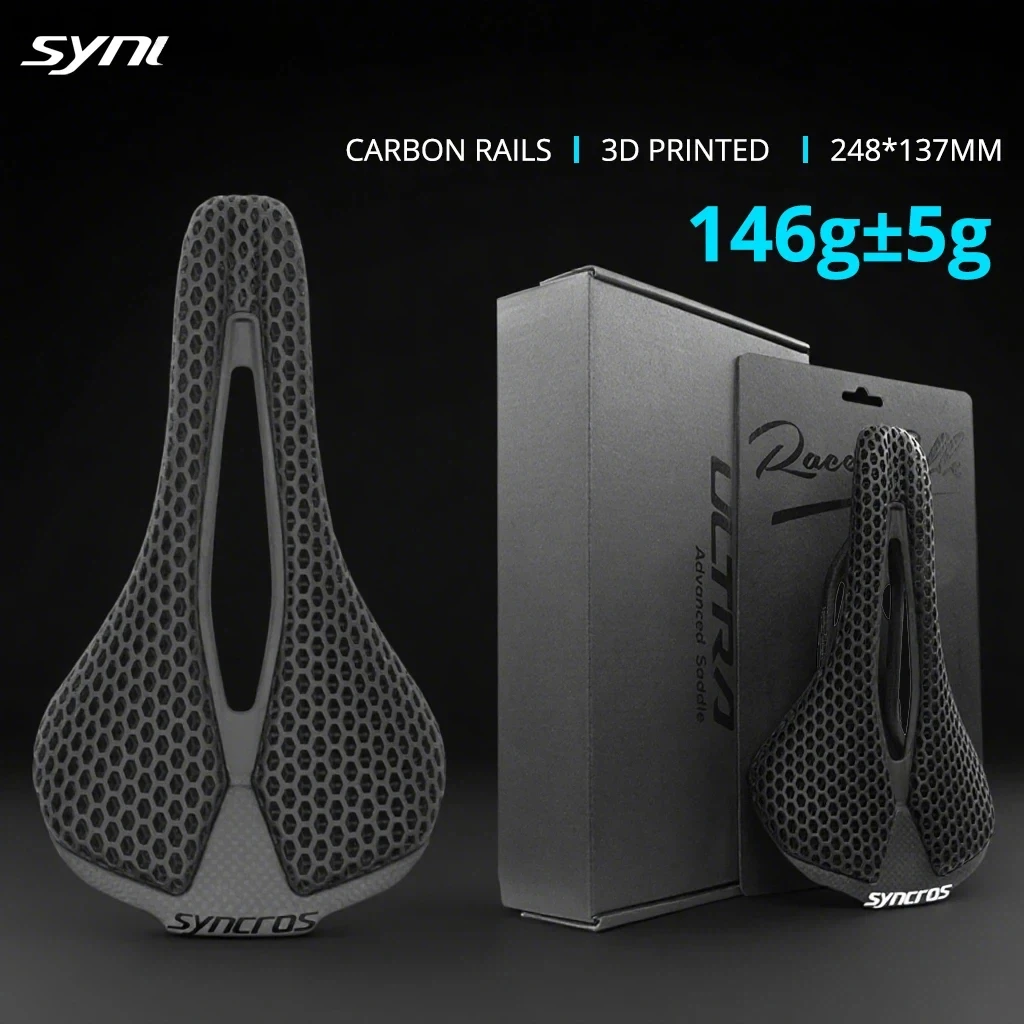 

SYNCROS Сверхлегкое велосипедное седло с 3D принтом 146 г 248x137 мм карбоновое седло велосипедные сиденья для MTB дорожного гравийного велосипеда, детали сиденья