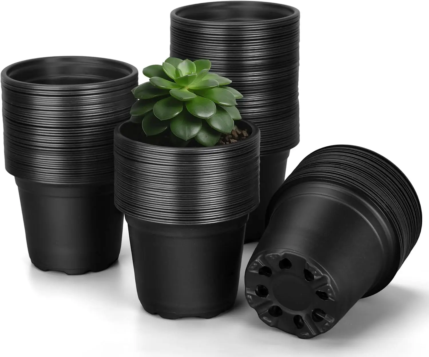 

110 Pcs 4 Inch Nursery Pots with Drainage Holes for Seedlings, Herbs, and Starter Plants