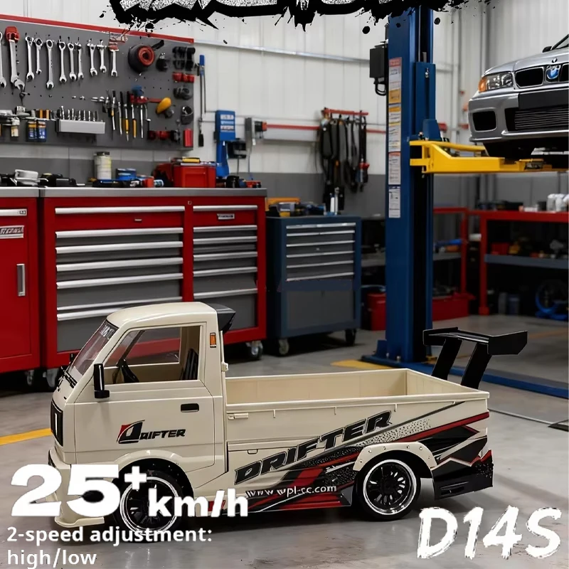 WPL D-14S escala 1:10 coche RC de perfil bajo juguete de Control remoto de deriva con Kit de carrocería vehículo de Control remoto de proporción completa