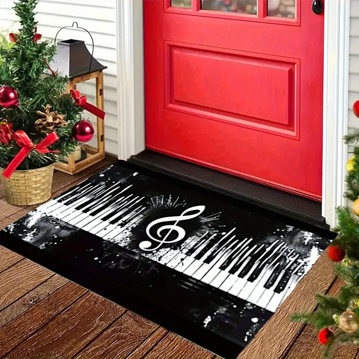 Musical Notes Sheet Music Doormat Entry Mat for Musicians Opera Lovers Welcome Entrance Rug Decor Door Mat Gift for Piano