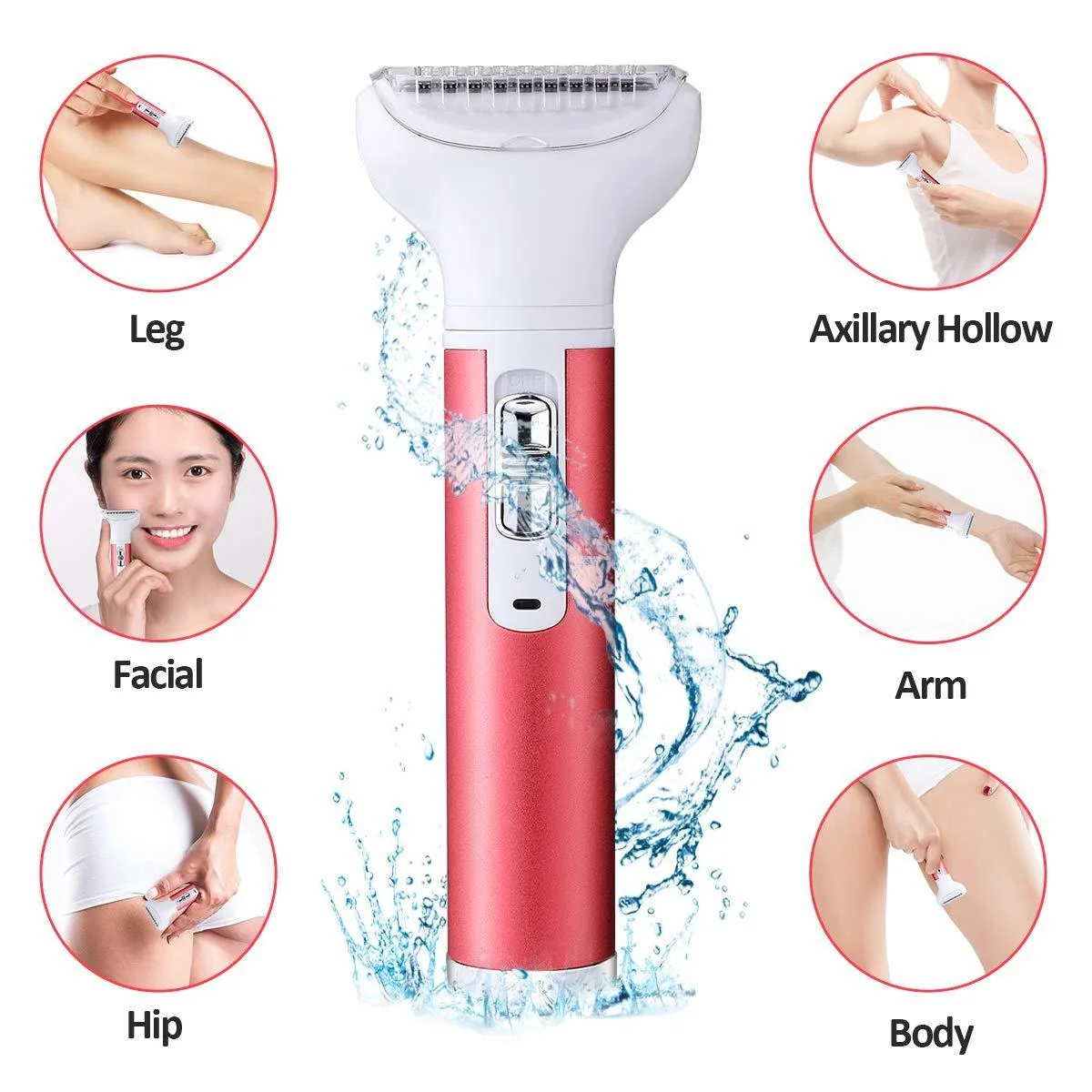 Electric Female Shaver Intimate Care Women\'s All-in-One Armpit Hair Private Pubic Hair Trim and Shaving