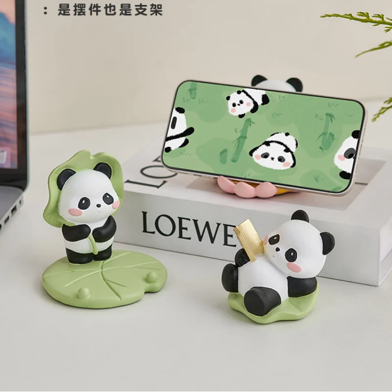 

Good Luck Panda Small Ornament Office Desktop Decoration Mobile Phone Holder Small Gift