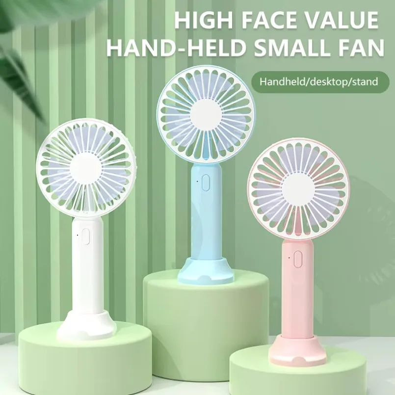 Summer Mini Fan 3 Gears 2 In 1 Handheld Fan With Phone Stand For All Smart Phones Office Outdoor Traveling Rechargeable Cooling