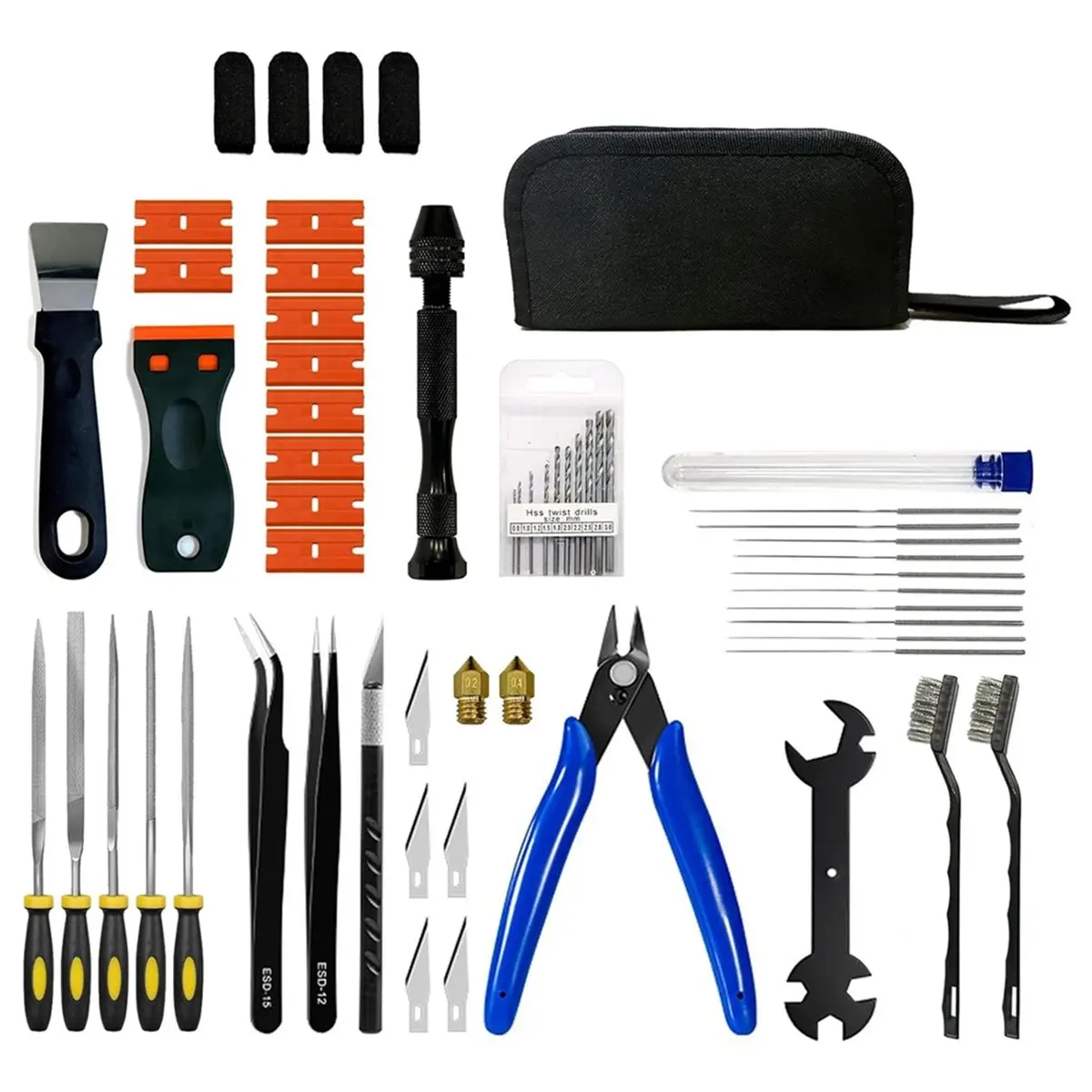 A846K 3D Printer Tool Kit Accessories - 58 Pcs Solve 99% Print Failures Clean Maint for All Printers SUMMER