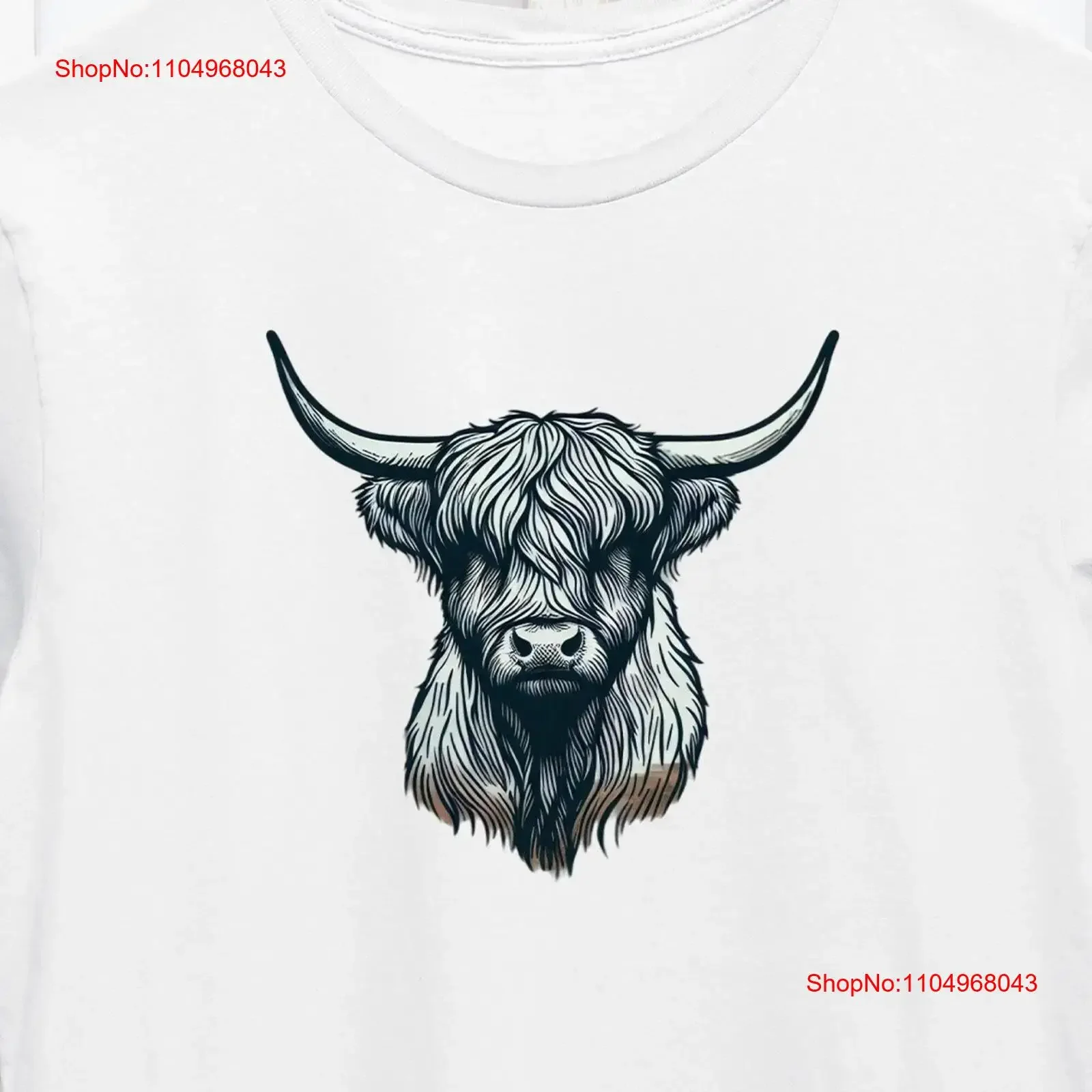 

Highland Cow Hairy Furry Cattle Scottish With Horns Ox Animal T Shirt vintage Washed Soft designer clothes Casual Stylish