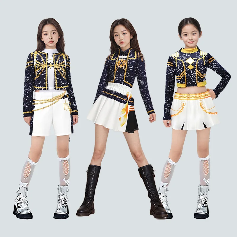 K-POP Witch Hunter Cos Suit, Rumizo Yimira Black Gold Singing Suit Abito per bambini stampato in 3D Halloween