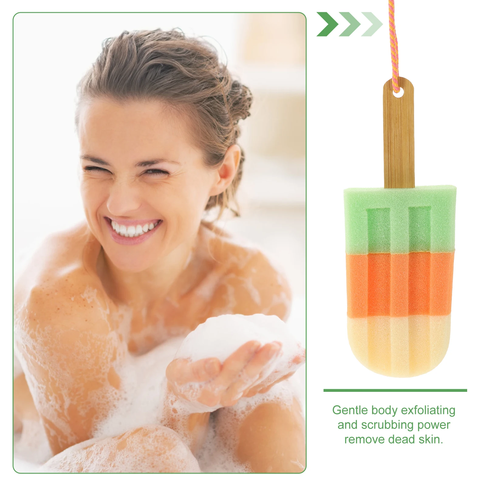 

3 Pcs Bath Ball Soft Sponge Ice Cream Shaped Body Rubbing Towel Accessories Kids Foam Producing Exfoliating Scrubber