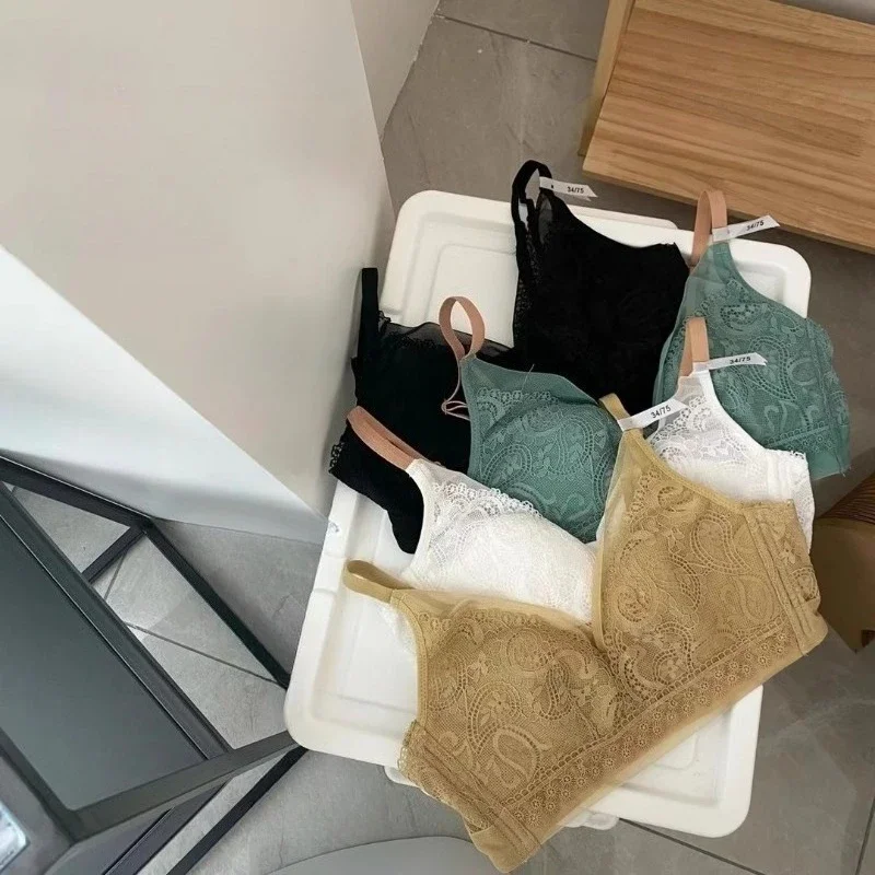 

MOYISU японские бюстгальтеры-минимайзер без косточек, кружевной бюстгальтер без косточек для полного бюста, тонкий вид и поддержка от провисания, бесшовный комфортный комплект для женщин