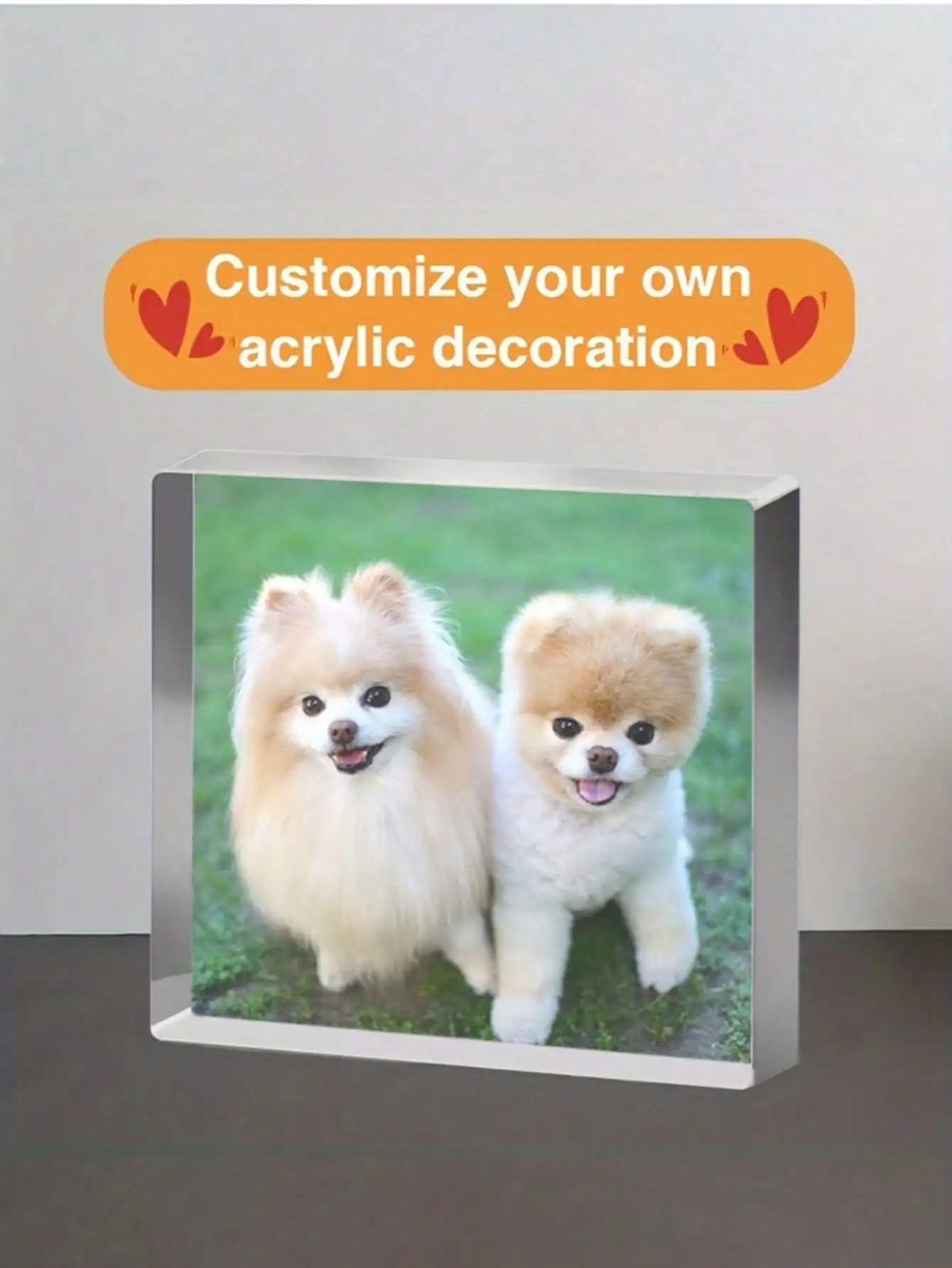 

Custom Acrylic Pet Photo 3D Desktop Ornament, Personalized Gift for Cat Dog Lovers, Holiday Home Office Decor, Christmas Valenti