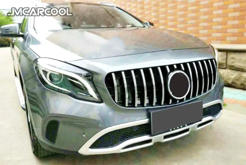 ABS المواد الجبهة حافة مصد السيارة شواء الديكور لمرسيدس بنز GLA الفئة X156 GLA180 GLA200 GLA250 GLA45 2014 2015 2016