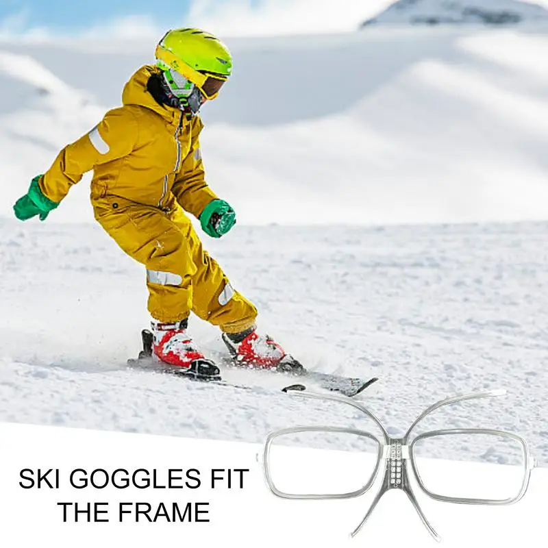 Ski Goggle Lens Insert Adjustable Optical Adapter Flexible Bendable Inner Frame For Glasses Wearers Outdoor Skiing Accessory