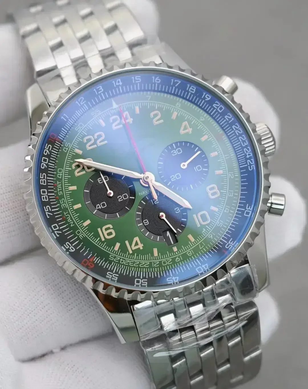 

Мужские часы 2026 Luxury, 46 мм, кварцевые, с хронографом, из нержавеющей стали, с черным кожаным ремешком, с датой