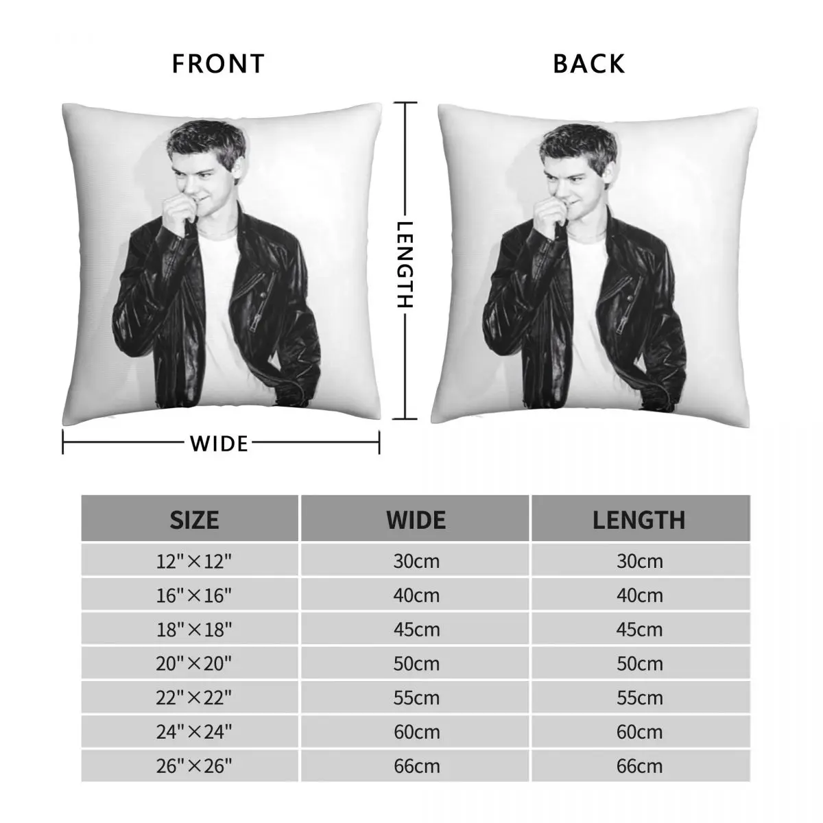 Thomas Brodie-Sangster Square Pillowcase Polyester Linen Velvet Creative Zip Decor Throw Pillow Case Room Cushion Case