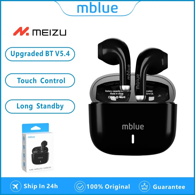 MEIZU AR02 TWS Bluetooth Earphone 5.4 Immersive Sound HIFI TWS With Microphone Touch Control For Long Standby Time