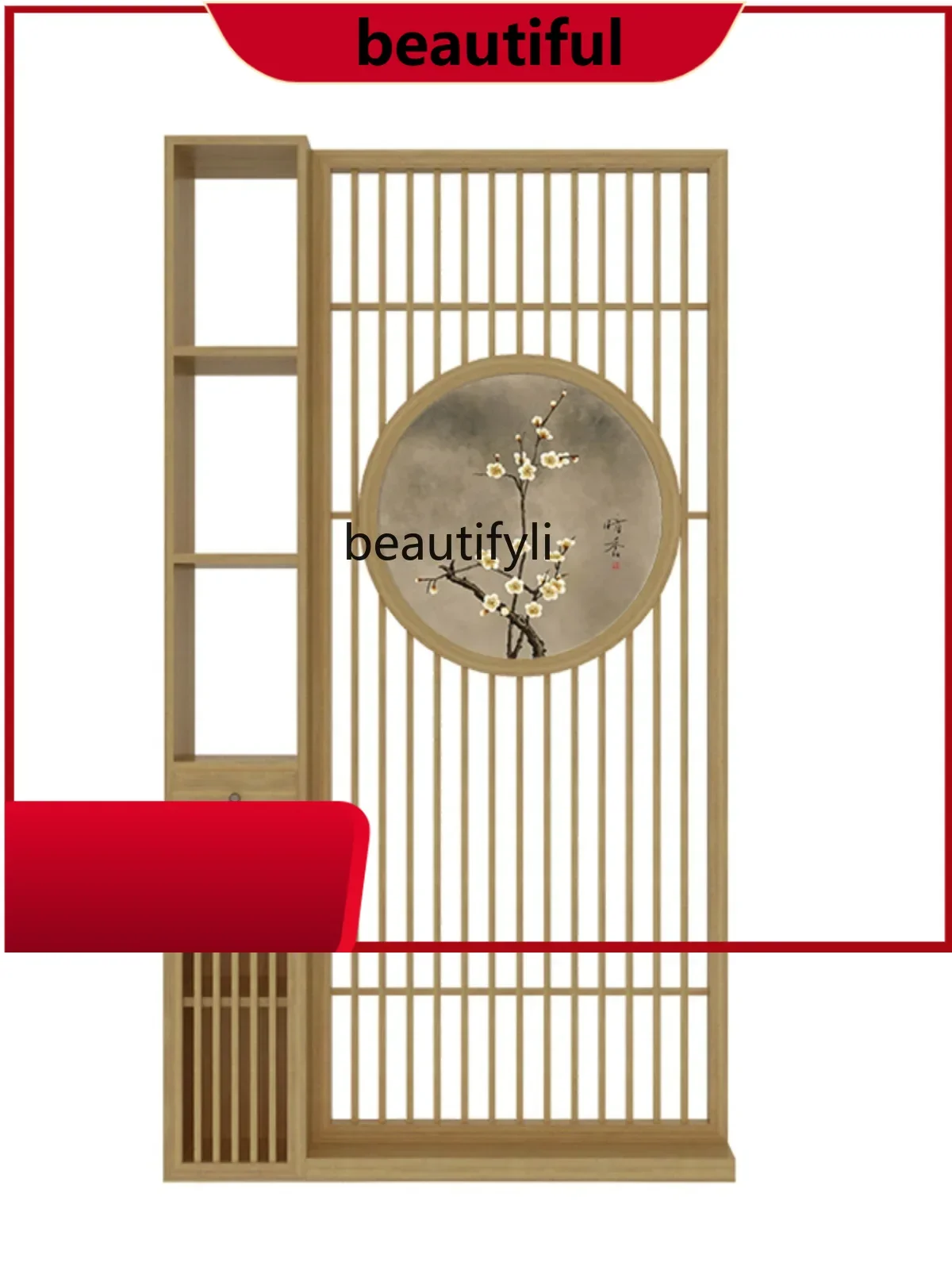Screen living room solid wood partition cabinet entrance entrance frame foyer modern new Chinese hollowed out storage cabinet  H