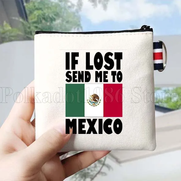 กระเป๋าผ้าแคนวาสลายธงชาติเม็กซิโก แผนที่ประเทศเม็กซิโก สาวเม็กซิกัน La Adelita ของขวัญสั่งทำพิเศษ กระเป๋าใส่เหรียญ กระเป๋าใส่กุญแจ กระเป๋าใส่บัตร กระเป๋าผ้าฝ้าย