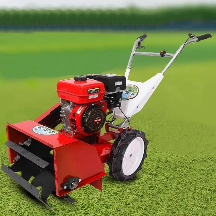 4.0kW four wheel drive grass mini power weeder portable agricultural automatic weeding machine+rotary tiller