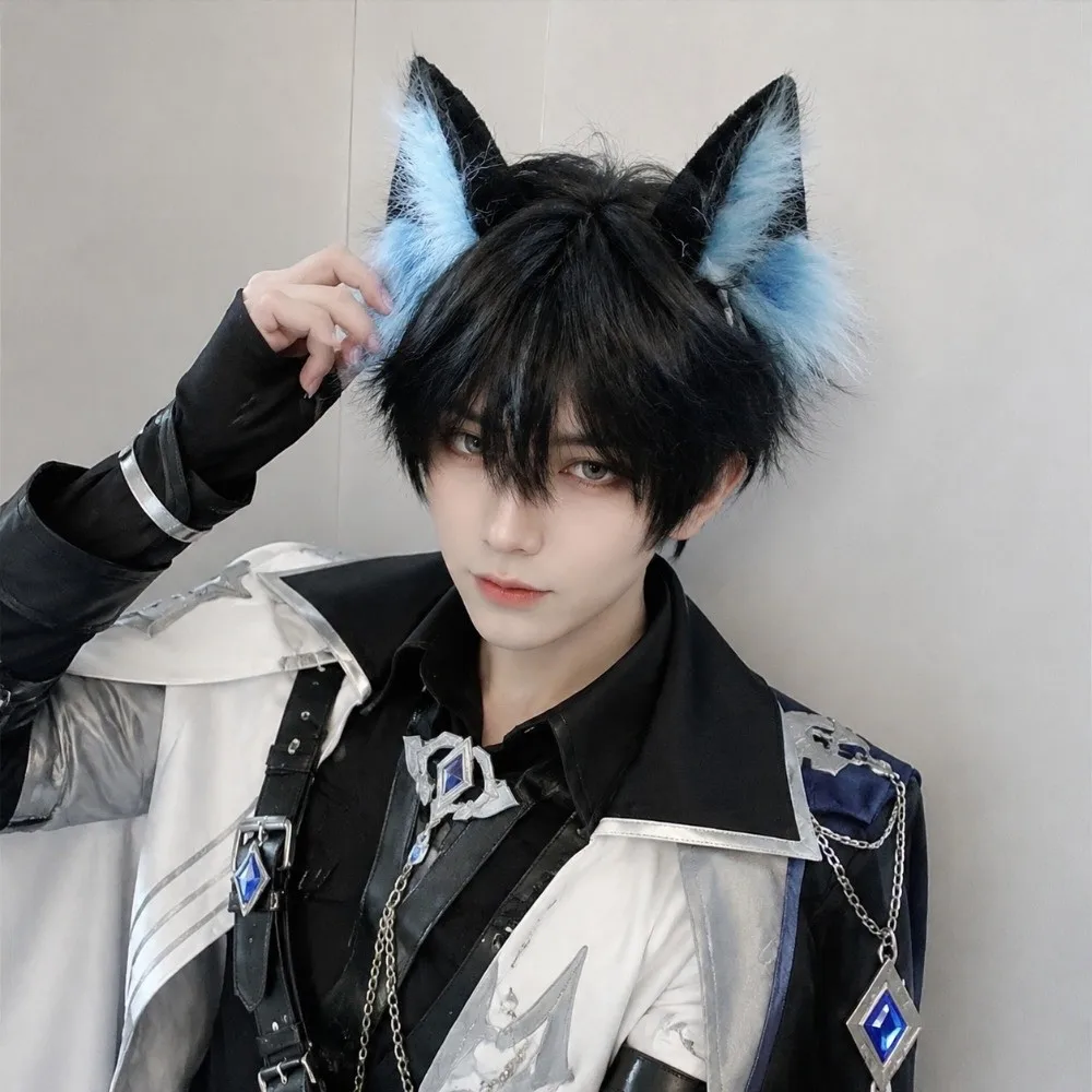 Furry Cosplay Headwear Cute Cat Ears Headband Wolf Dog Hair Band Funny Sweet Lolita JK Animals Ears Plush Hair Hoop