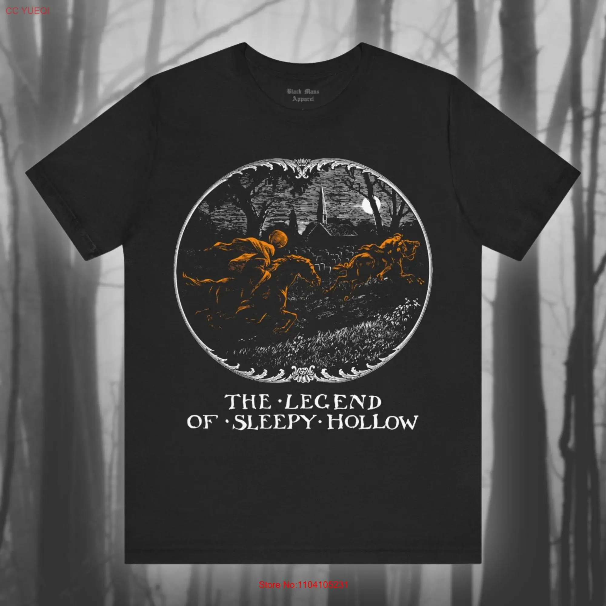 The Legend of Sleeping Hollow II Vintage Halloween T Shirt Creepy Horror Novel Folklore Jersey  long or short sleeves