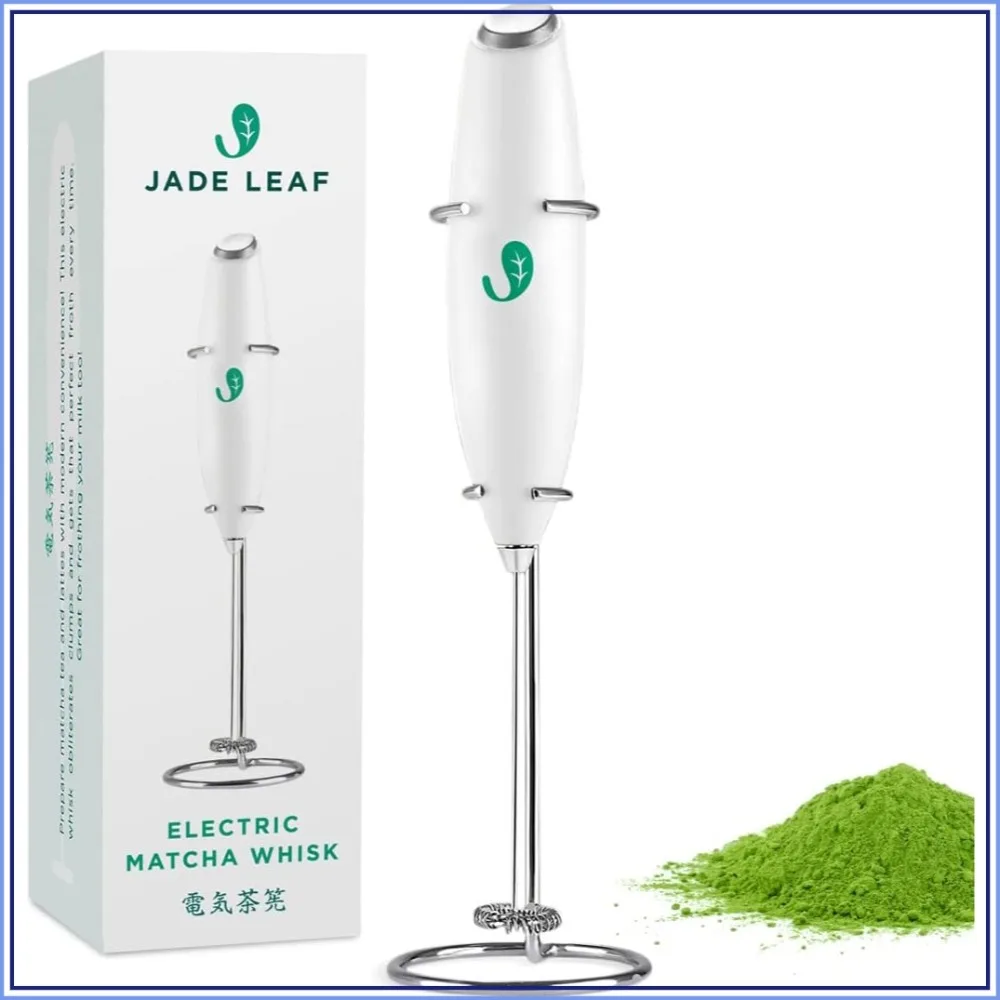 

Electric Matcha Whisk & Milk Frother - Barista Style for Foamy Green Tea & Lattes - Great Gift