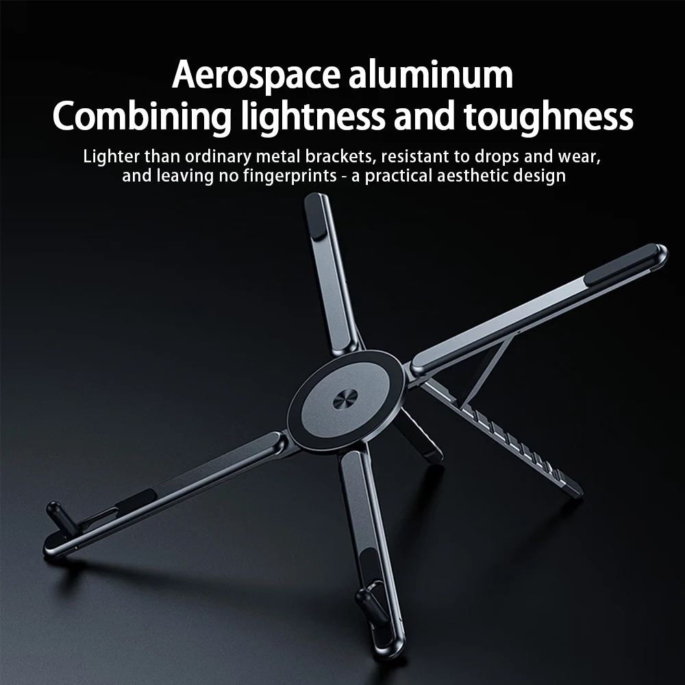 

Foldable Magnetic Laptop Stand Aluminum Alloy Holder Handheld Selfle Stick Tripod Portable Desk Stand for ipad Tablet Laptop