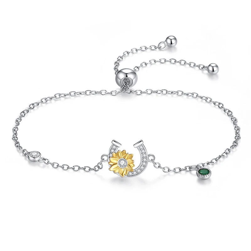 New Original Women's Exquisite Sparkling Devil's Eye Note Daisy Adjustable Bracelet Fashion DIY Charm Jewelry Gift