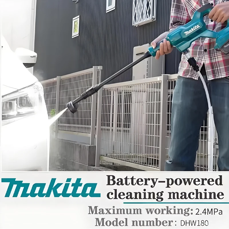 100% Original Makita Dhw180 Akku-Hochdruckreiniger 18V Kabellos Tragbares Reinigungsgerät mit hohem Durchfluss ist ein Elektrowerkzeug.