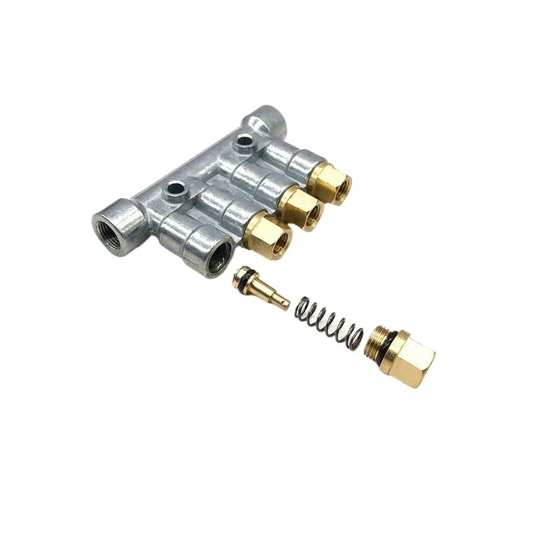 Positive Displacement Metering Dispenser Pressurized Oil Distributor 2 to 6 Ports Lubrication Manifold