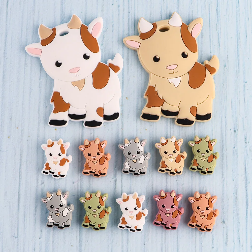 1-10Pcs New Goat Giraffe Seahorse Silicone Beads For Jewelry Making  Animal Baby Silicone Teether DIY Pacifier Chain Accessories