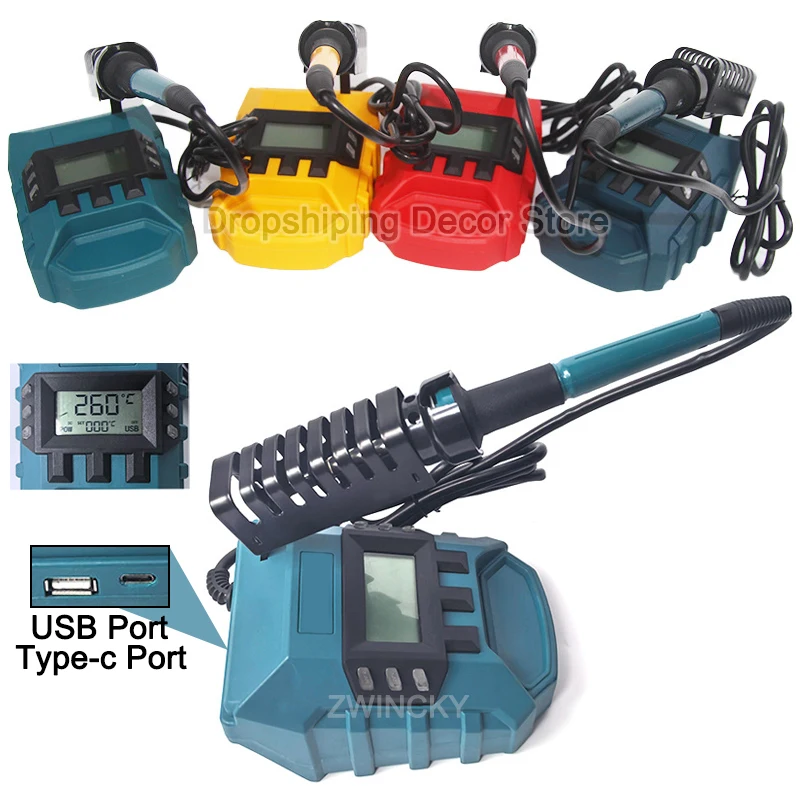 

Cordless Soldering Iron With USB Type-C For Makita/Dewalt/Milwaukee/Bosch, 200-480℃ Temperature Adjustable Welding Repair Tools