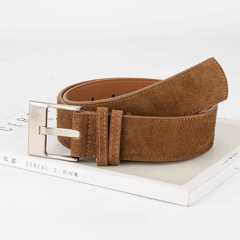 

Women's Retro Suede Leather Belts Woman Artistic Casual Versatile Business Waist Strap for Trendy Trousers And Dresses