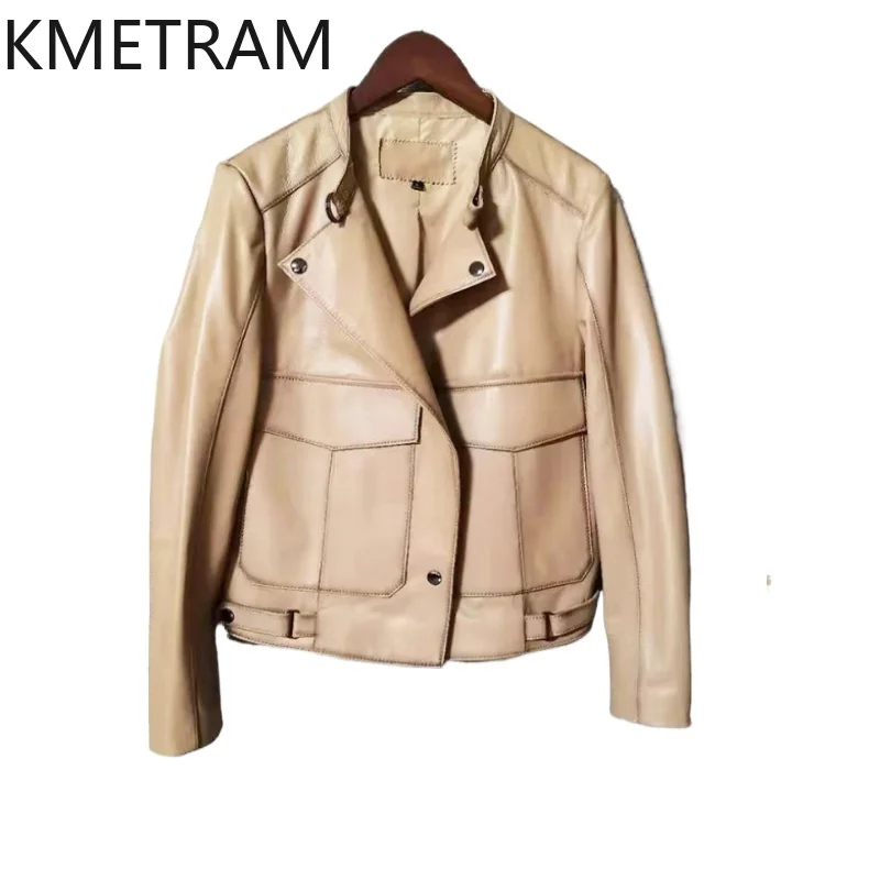 100% Top Layer of Sheepskin Jacket Woman Vintage Short Genuine Leather Jackets Women New in Outerwears Fall Clothes 2025 кожанка