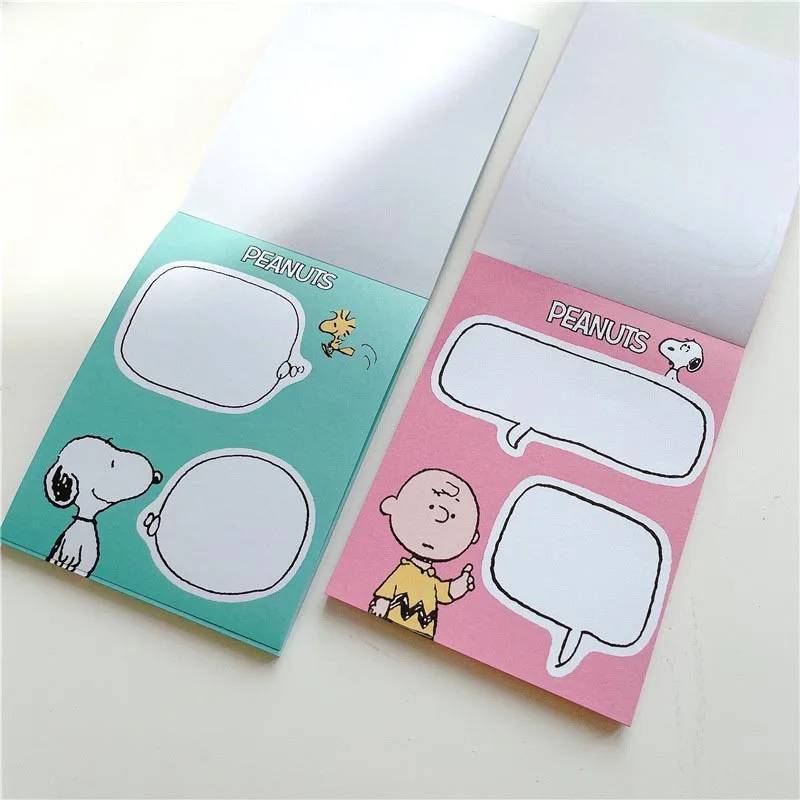 Imagem -03 - Kawaii Snoopy Memo Pad Sticky Note Cão dos Desenhos Animados Notebook Etiqueta de Papelaria Notepad Post Escritório Material Escolar 12 Pcs por Lote