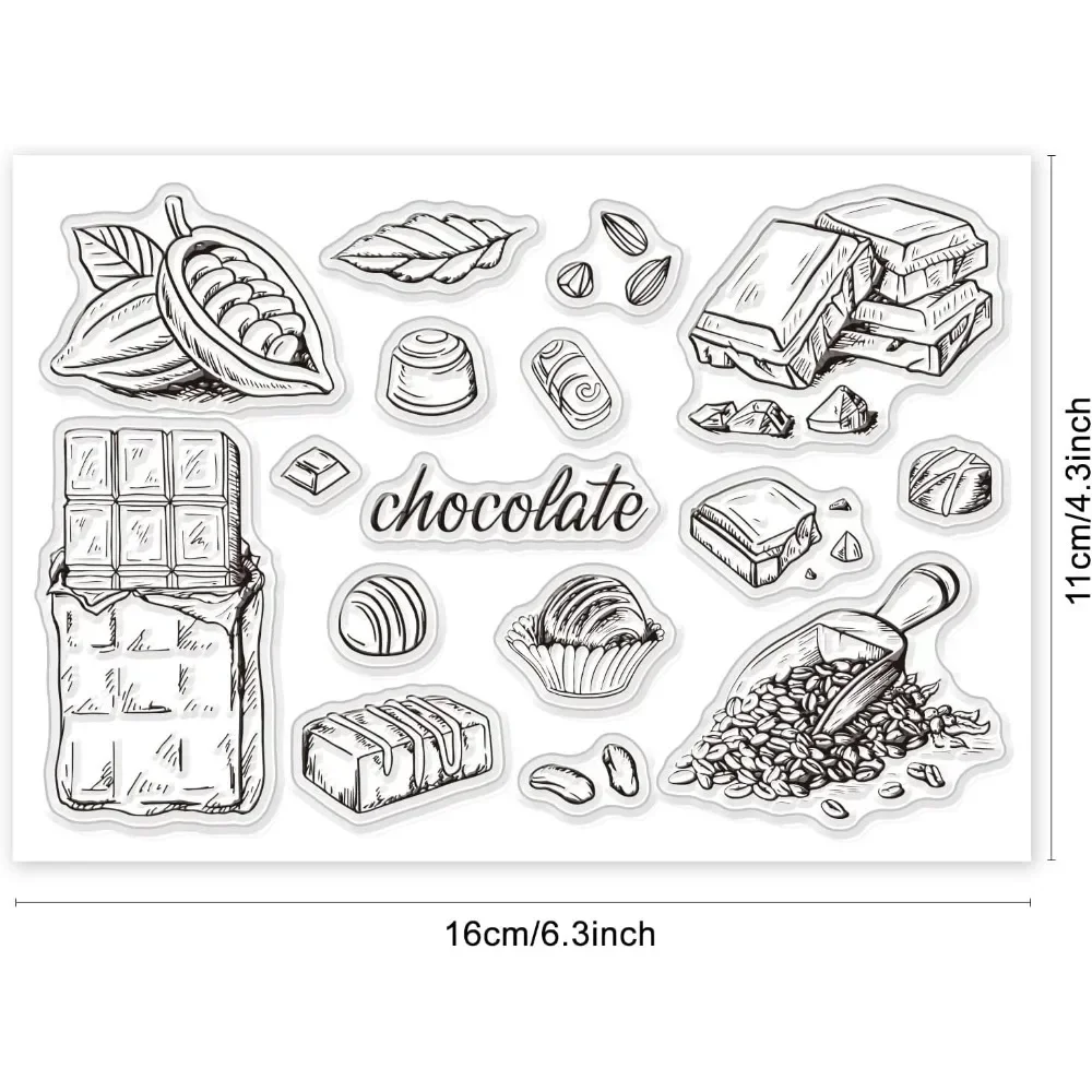 Chocolate Silicone Clear Stamps Transparent Stamps for Birthday Easter Valentine's Day Cards Making DIY Scrapbooking Photo