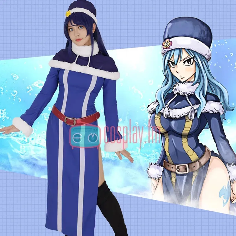 

FAIRY TAIL Juvia Lockser Wendy Marvell Cosplay Costume Anime elza Etherious Shawl Jumpsuit Belt Hat Halloween Uniform full set