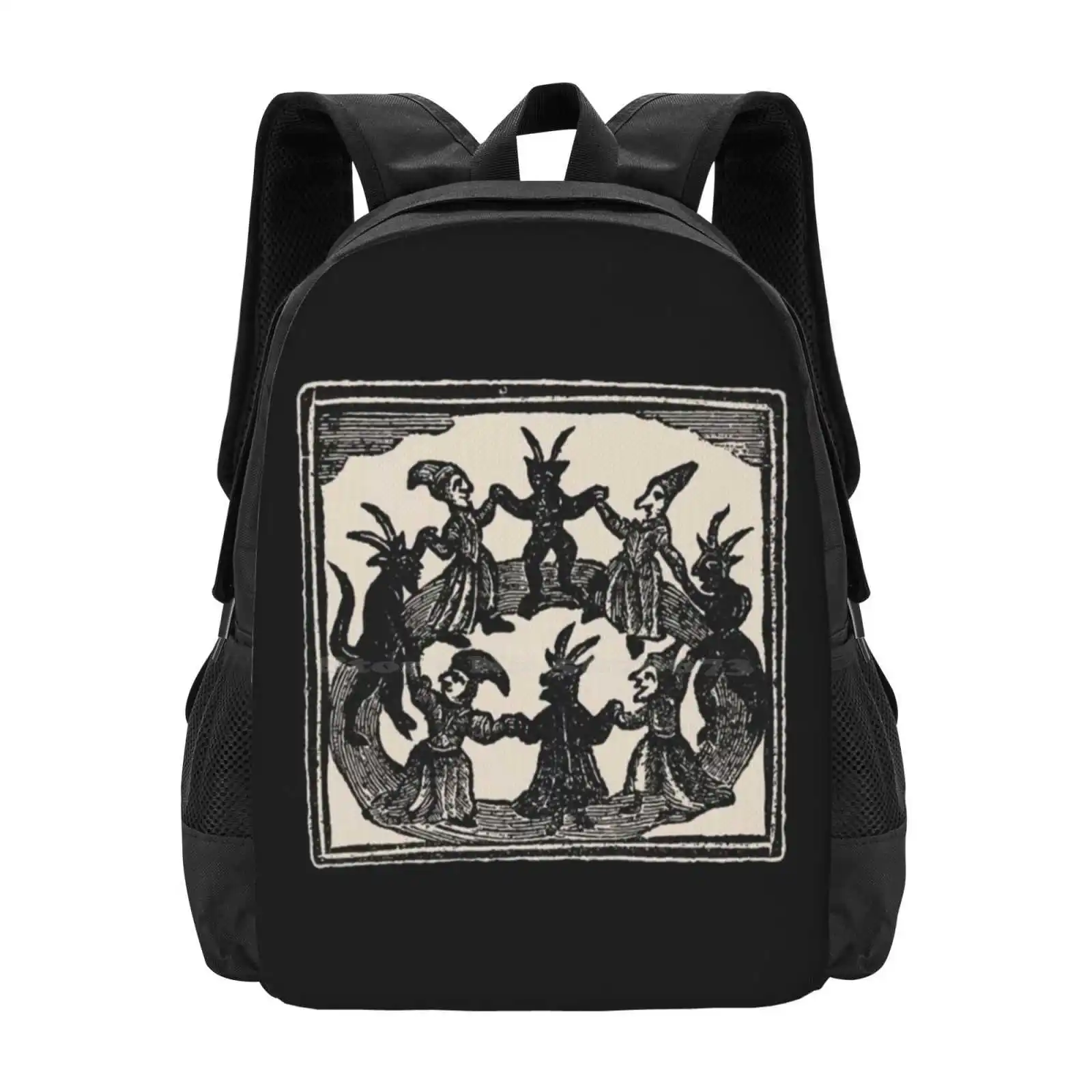 Witches Circle Dance 3D Print Design Backpack Student Bag Witches Circle Dance Witches Dance Witches Devils Demon Lucifer Old