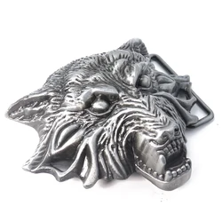 Nặng 3D Punk Sói Lưng Vintage Động Vật Hoang Dã Da Thủ Công Thiếc Dây Đeo Da Bò Lớn Người Quần Jean Tuyên Bố Nam Phụ Kiện