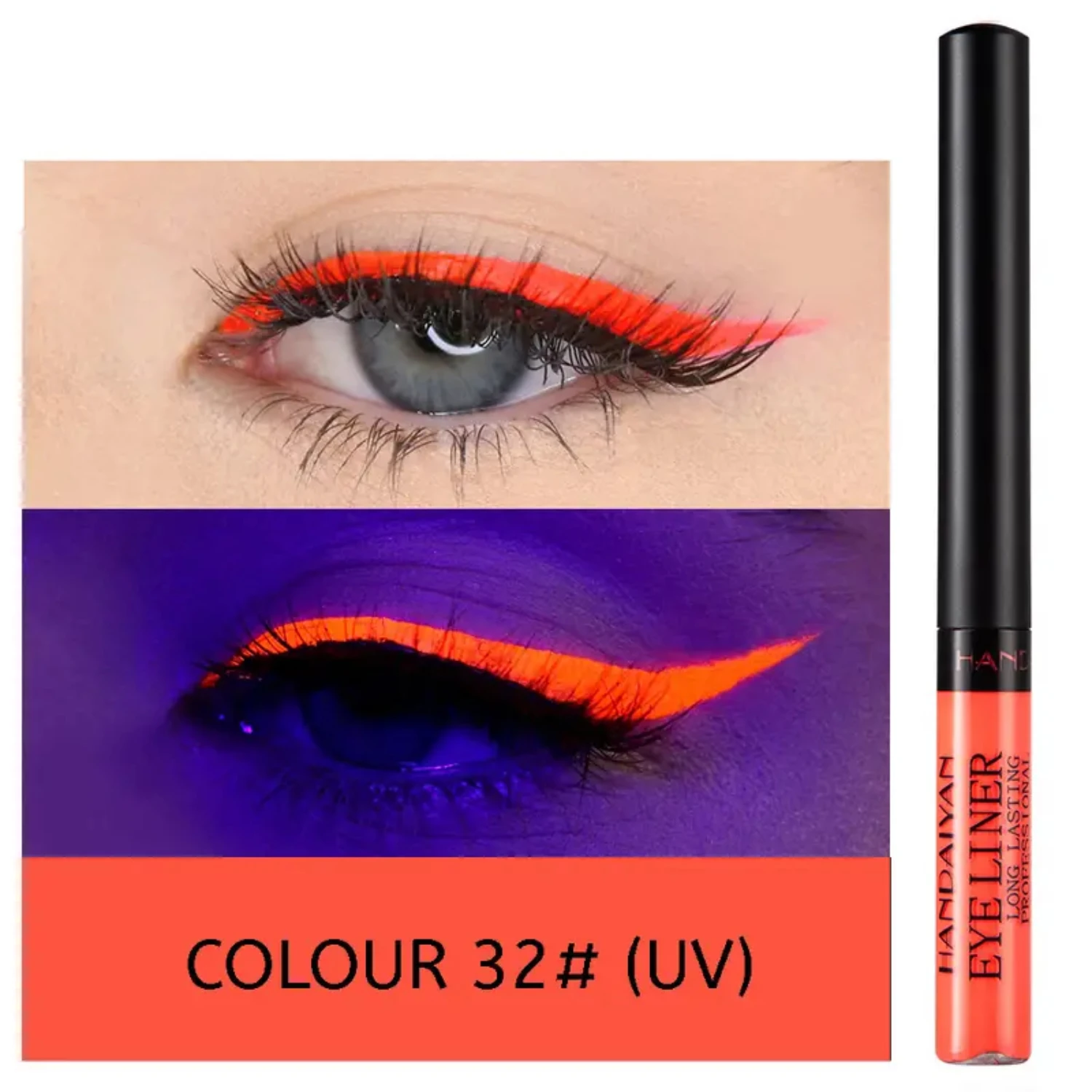 Eyeliner liquido opaco colorato - Eyeliner fluorescente arcobaleno ad asciugatura rapida - Penna eyeliner impermeabile vibrante per apparecchi di precisione