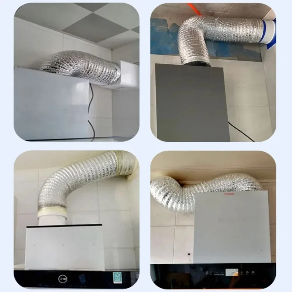 Flexible Ducting Aluminum Foil Duct Easy To Clean Fire-Retardant Coating High-Temperature Resistance HVAC System Diameter 200mm