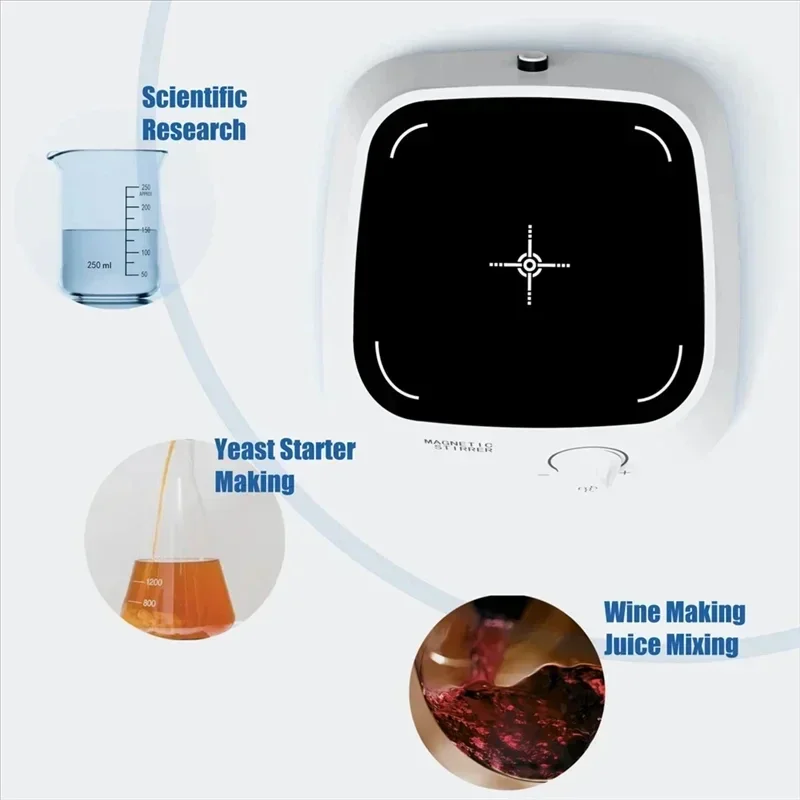 Magnetic Stirrer, Stir Plate with 3PCS Stir Bars (No Heating), Capacity 3000Ml Magnetic Mixer EU Plug