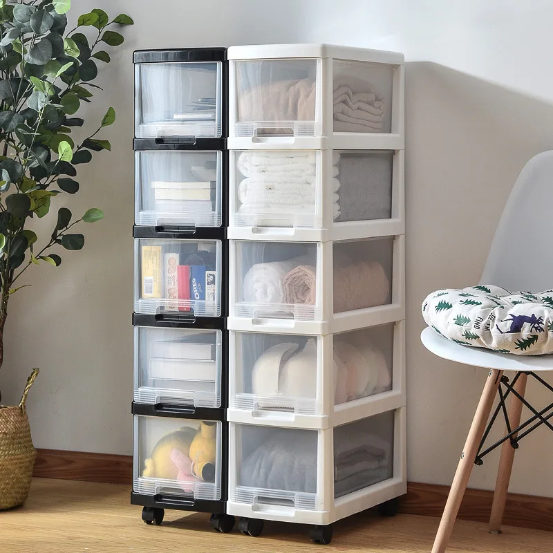 3/4/5 Layers Storage Box Plastic Drawer  Portable Documents Multi-layer Clothes Cabinet Strong and Durable Desk Drawer Organizer