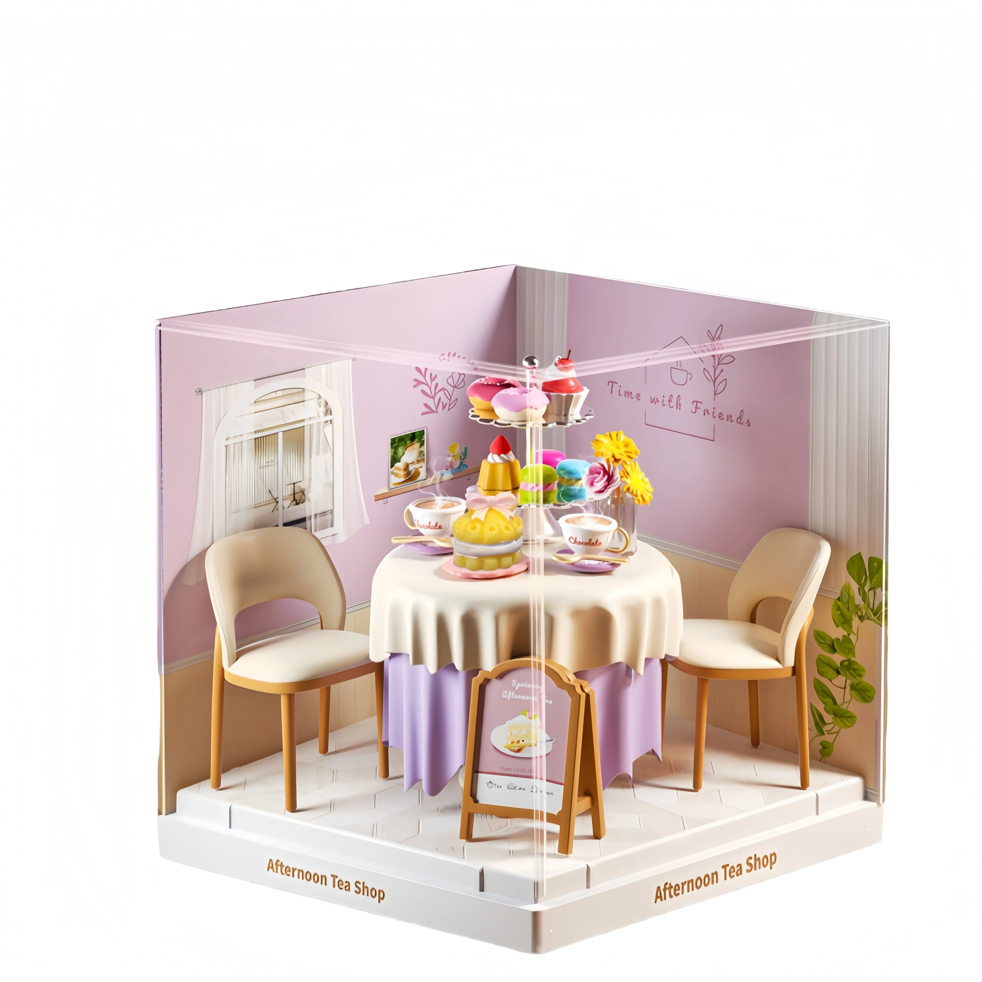 Puppenhaus Mikrobausteine Handwerk Zimmer Montage Szene Ziegel Schlafzimmer Küche Restaurant Modell Blöcke Geburtstagsgeschenke