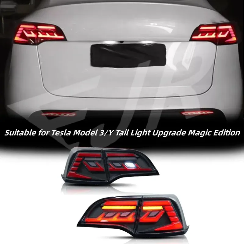 

For Tesla Model 3 Taillight Assembly Retrofit LED Optically Guided Running Light Model Y Streaming Turn Signal Magic Star