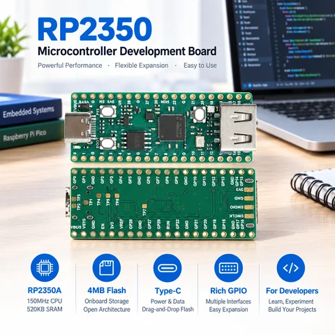 RP2350 Development Board Microcontroller For Raspberry Pi Pico 2 with 150MHz 4MB Flash Type-C for Embedded Projects Learning