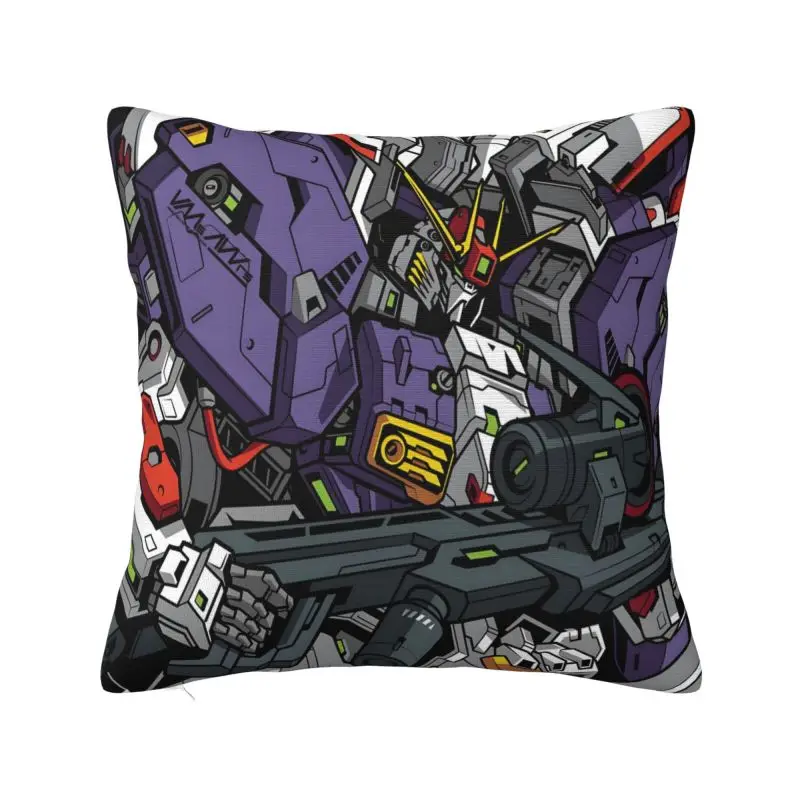 Custom Luxury Gundams Robot Anime Sofa Cushion Cover Velvet Game Manga Throw Pillow Case