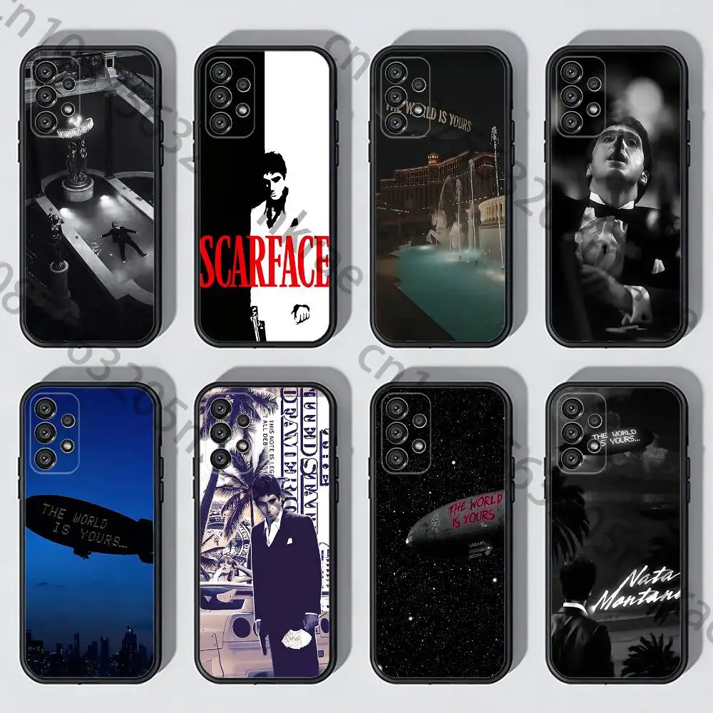 Scarfaces The World Is Yours Phone Case For Samsung S25,24,21,22,23,S30,Ultra,S20,Plus,Fe,Lite,Note,S10,S9,Black Soft Shell