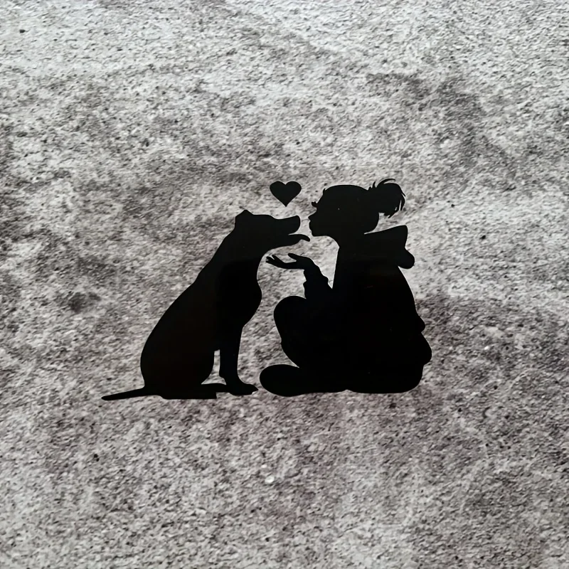 1PC Girl - and - Dog Car Silhouette Sticker - Ideal for Adding a Loving Vibe view 5