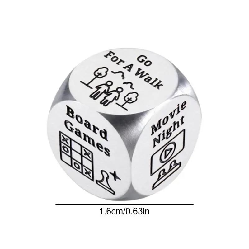 Stainless Steel Decision Dice Decision Dice Date Night Couple Dice Game Funny Novelty Toys Ideas Steel Game Accessories For