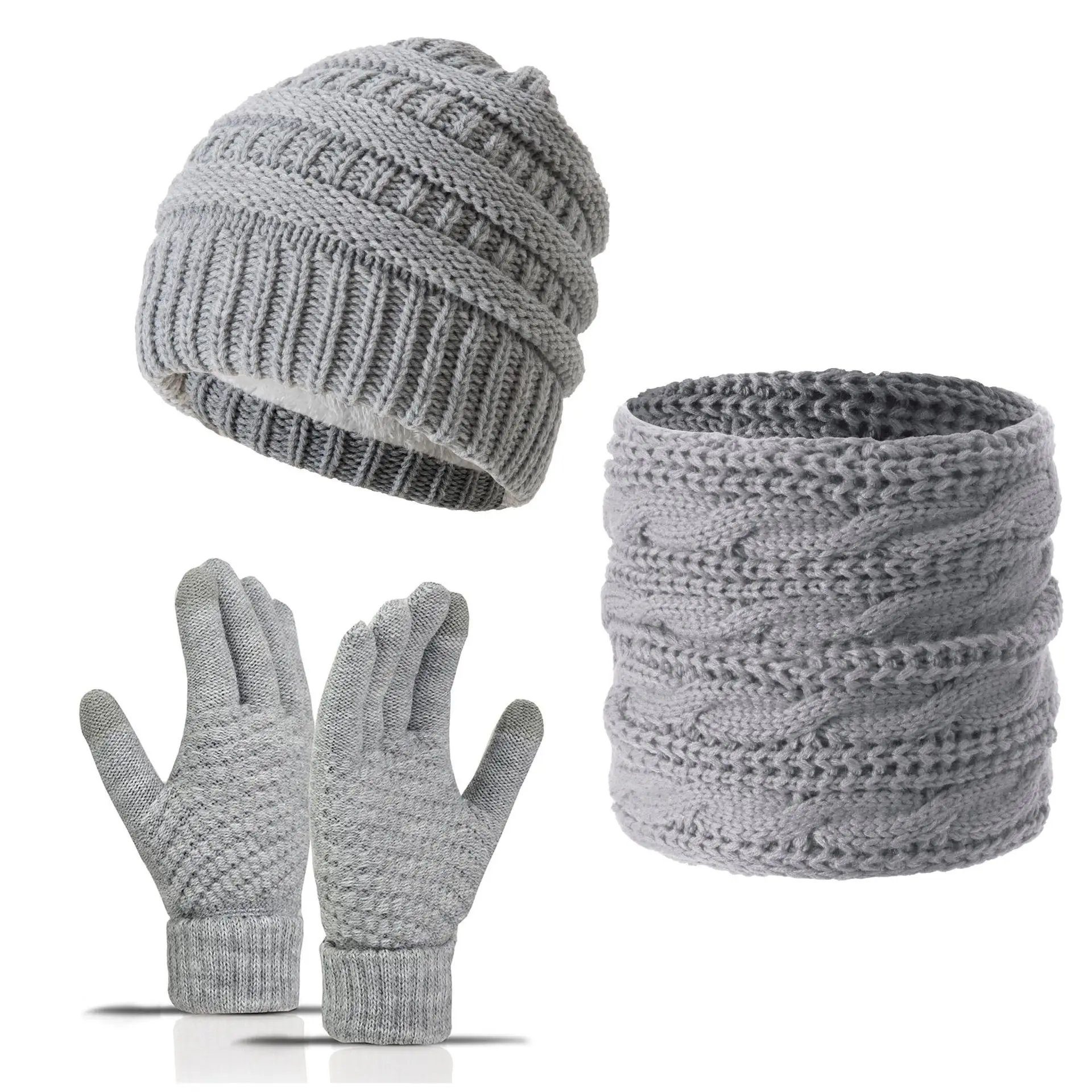 

Модный головной убор, утолщенная флисовая вязаная шапка, теплый комплект из трех предметов, теплый ветрозащитный шарф с капюшоном для езды на велосипеде на открытом воздухе, 7T1